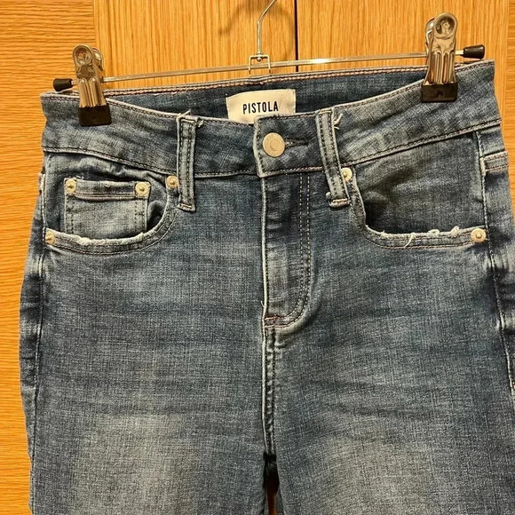 Pistola - Crop Ankle Jeans, Frayed Hem, Size 25 - Picture 3 of 8